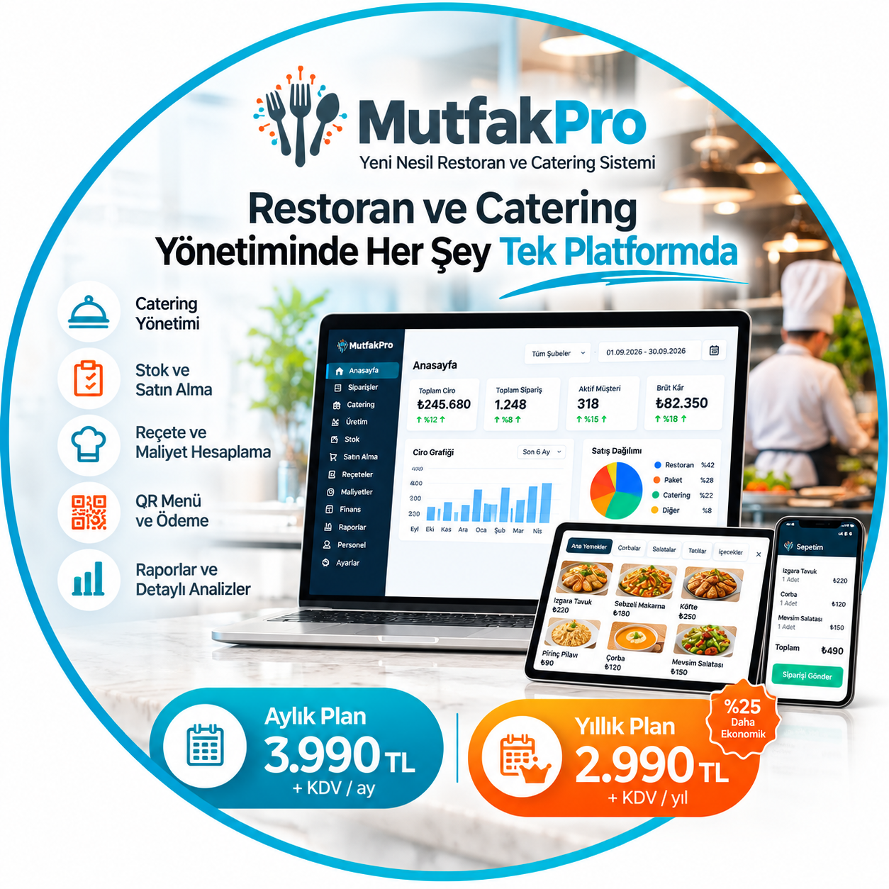 MutfakPro — Restoran ve Catering Yönetim Platformu